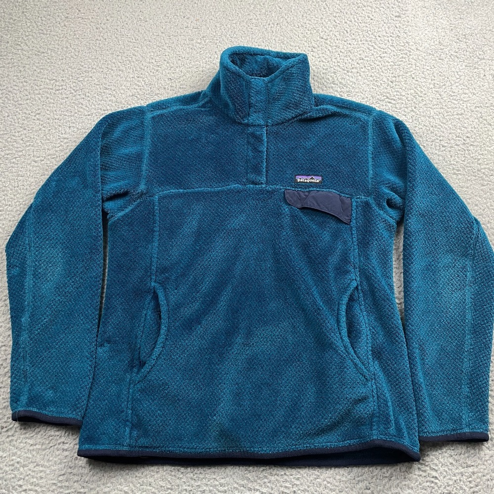 Patagonia Sweater Womens Medium Blue Re-Tool Snap-T Fleece Pullover Polartec